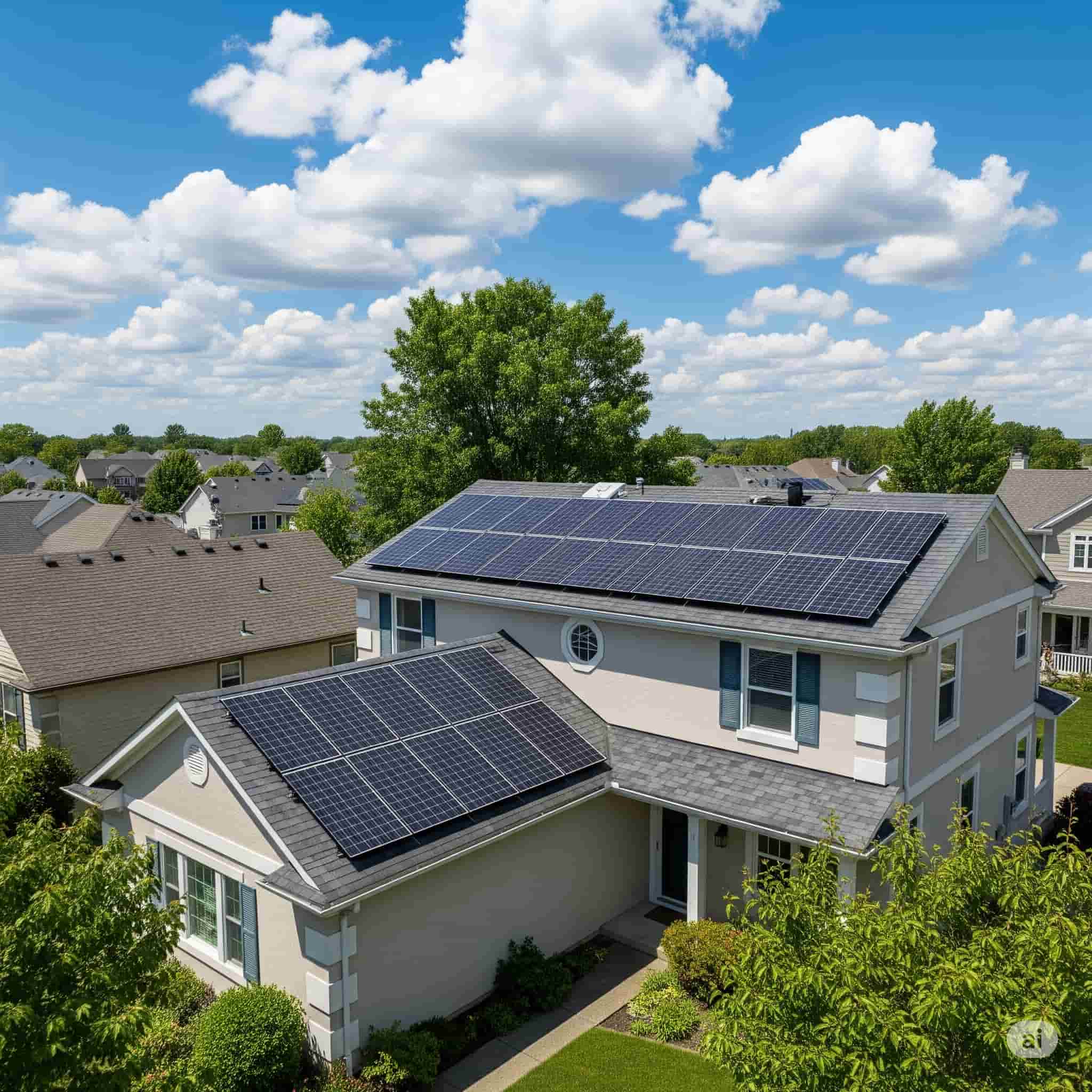 Solar Panel Installation on a House